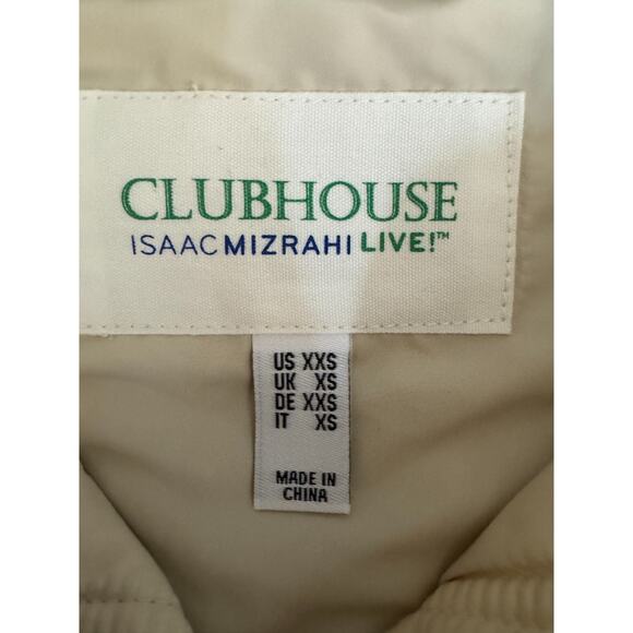 Isaac Mizrahi Live! Clubhouse Quilted Snap Front Vest Drawstring Light Sand XXS - Picture 14 of 14